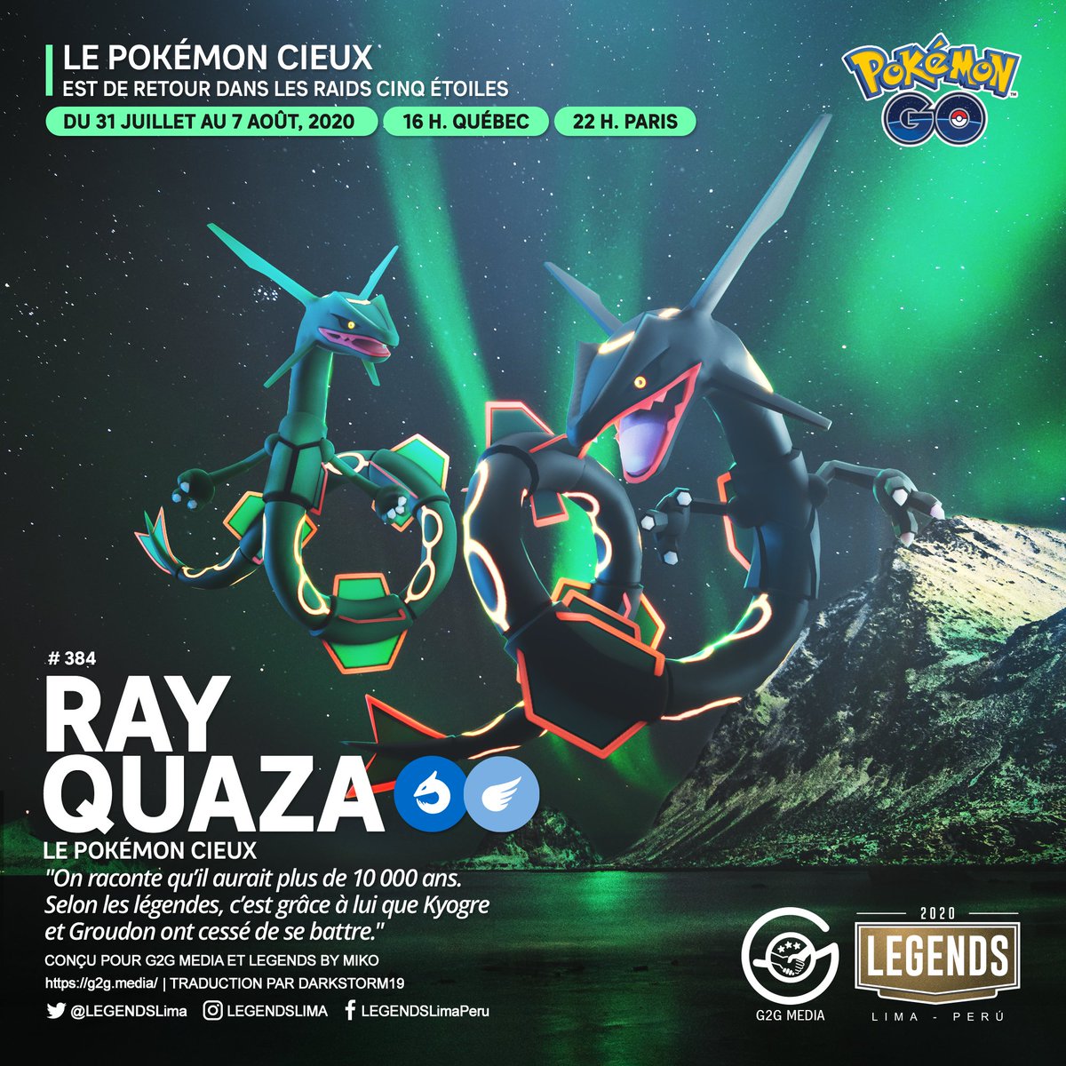 Legends Rayquaza The Sky High Pokemon Returns To Five Star Raids Beginning Today July 31st At 1 P M Pdt Until August 7th At 1 P M Pdt Good Luck