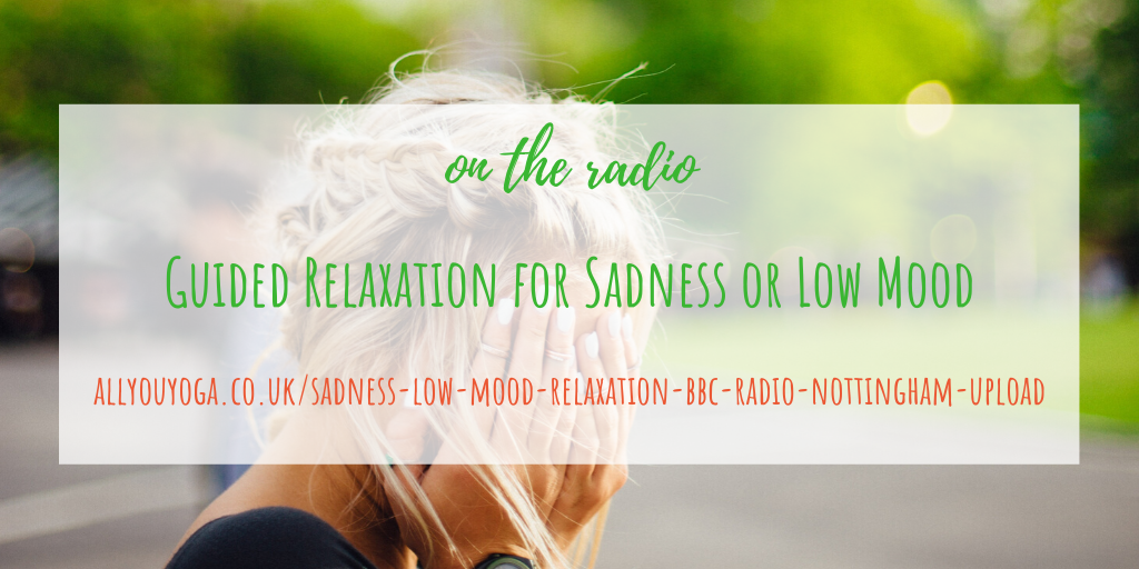 It sucks to feel sad or to have a period of low mood, I understand. Let me help. Read my blog and listen to my guided relaxation featured on <a href="/BBCNottingham/">BBC Nottingham</a> recently.

buff.ly/320mb0x

#BBCUpload #wellbeing #mentahealth #meditation #onlineyoga