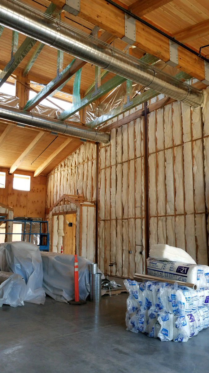 If you are looking for <a href="/MrFechter/">Mr. Fechter</a> or a smurf room, check out the blue weather barrier install at Fruit Valley. Inside looking great too. #vpsamazing