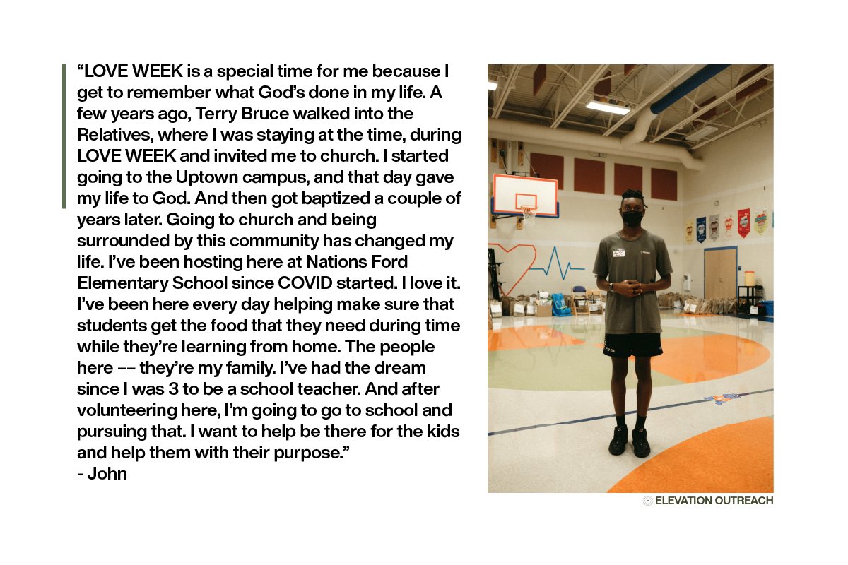 ElevOutreach's tweet photo. Cool volunteer we met today: John
John has been a host at Nations Ford Elementary for months now. But hosting an event here during #LOVEWEEK2020 holds a special place in his heart. Read more about his story below. https://t.co/OGVBoFhXBu