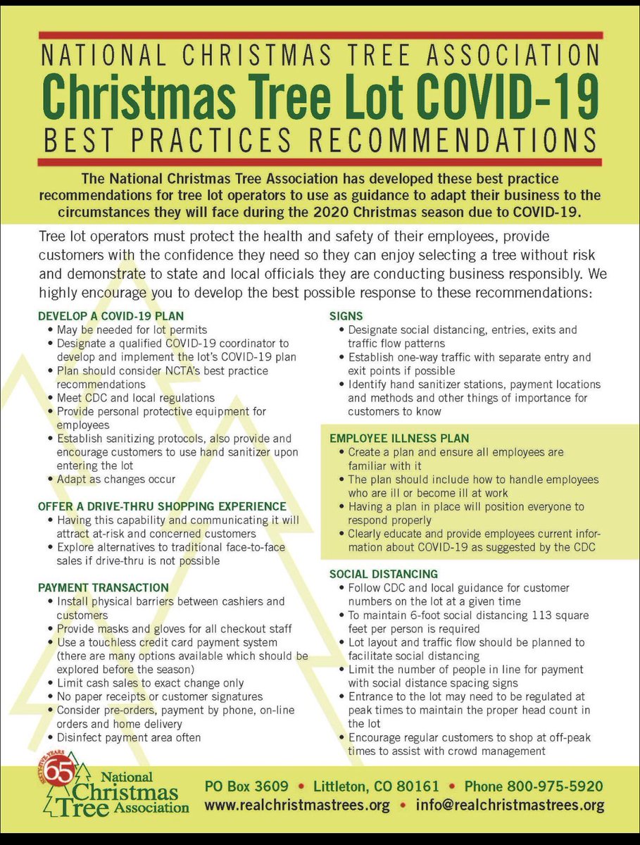 RealTrees's tweet image. Be sure to see these COVID-19 Best Practices recommendations for Choose &amp;amp; Cut Farms and Tree Lots developed by the National Christmas Tree Association’s COVID-19 committees.