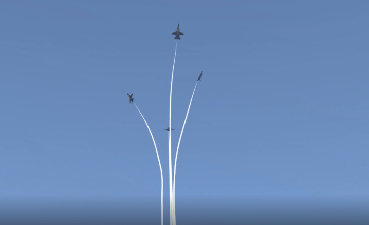 VRBA2025's tweet photo. Our trainees for the 2021 VRBA Season are looking sharp being led by LtCol DerpDinoZyrx former left wing Blue Angel #3 

#roaviation #roblox https://t.co/dWv7oyX10Q
