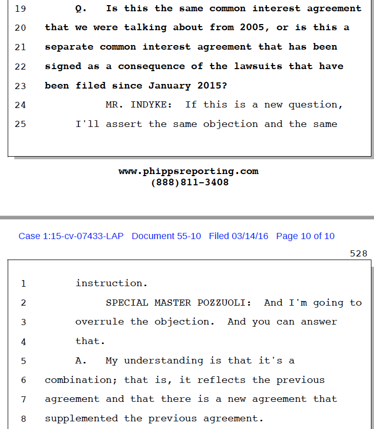  #Dershowitz and  #Epstein have a common interest/joint defense agreement which was renewed/supplemented after the 2005 litigation. Epstein's agreement was also w/ #GhislaineMaxwell, so it was essentially an agreement between the 3.  If true, it ended with  #EpsteinDidntKillHimself