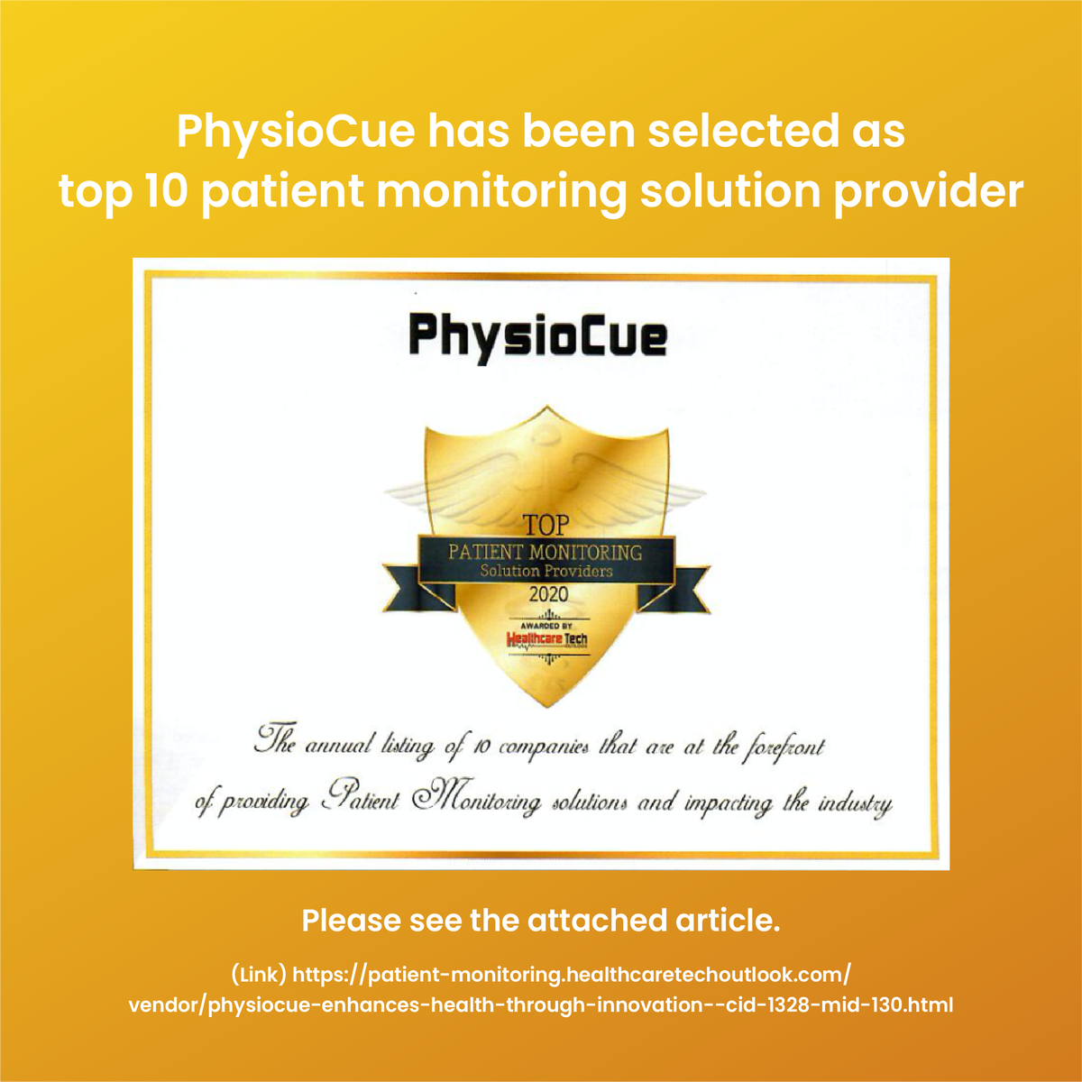 PhysioCue's tweet photo. We were selected as top 10 patient monitoring solution provider!
https://t.co/lYknK74md5
#healthcare #healthtech #hypertension #migraine #headache #SiliconValley https://t.co/vkymFIfhcU