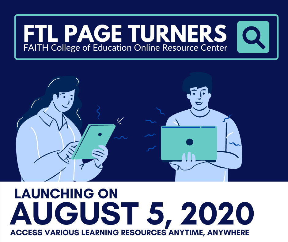 faithtlofficial's tweet photo. WE'RE VERY EXCITED TO ANNOUNCE THAT FTL PAGE TURNERS (FAITH COED ONLINE RESOURCE CENTER) WILL BE LAUNCHING ON AUGUST 5, 2020!
You can now access various online resources and learn anytime, anywhere starting August 5!
STAY TUNED TEACHERS!
#FTLPageTurners #LearnAnytimeAnywhere https://t.co/nvysqnWtnx