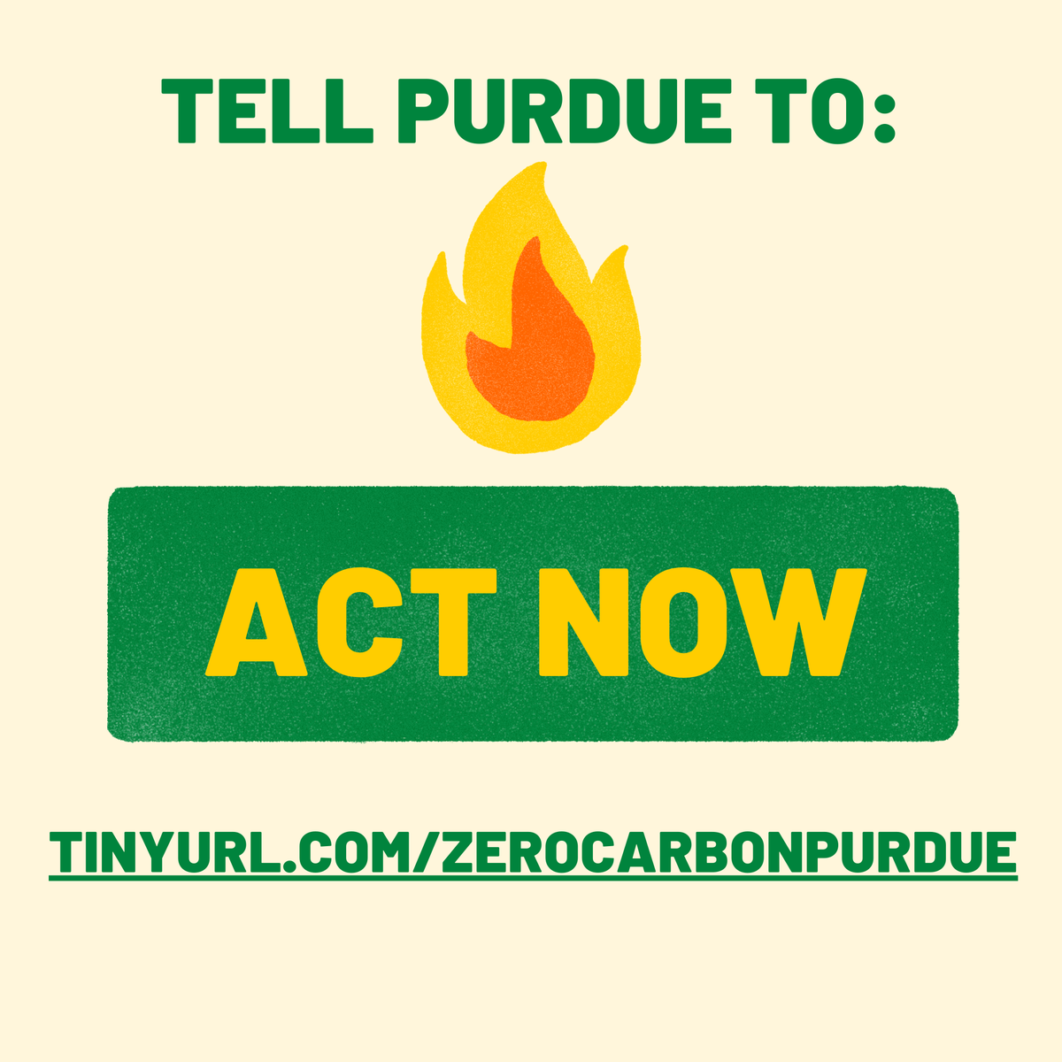 The Earth is on fire, ask Purdue to take it seriously. Join the fight! tinyurl.com/zerocarbonpurd… #carbonneutralpurdue