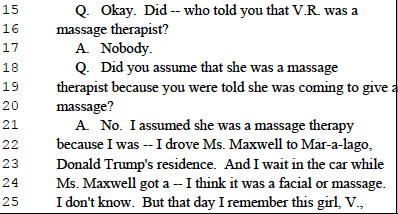  #GhislaneMaxwell was looking for victims at Mar-a-largo. Literally jumped out of the car when she saw Virginia Roberts.