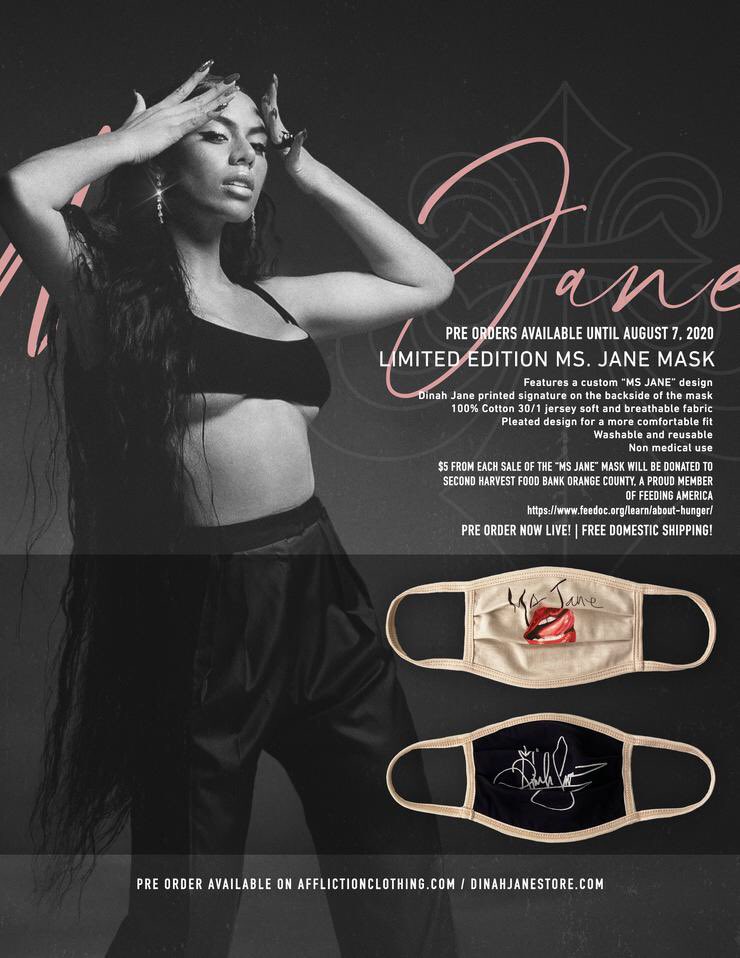 DJHArgentina's tweet photo. Ms Jane in ya lips baby!
Dinah acaba de sacar una edición limitada de tapabocas #MsJane. Por cada venta se van a donar 5 dólares al banco de alimentos "Second Harvest" del Condado de Orange. Pueden conseguir el suyo en https://t.co/wgvhAhzCFi o https://t.co/WFqHfEqSws https://t.co/SKNsnlMQVE