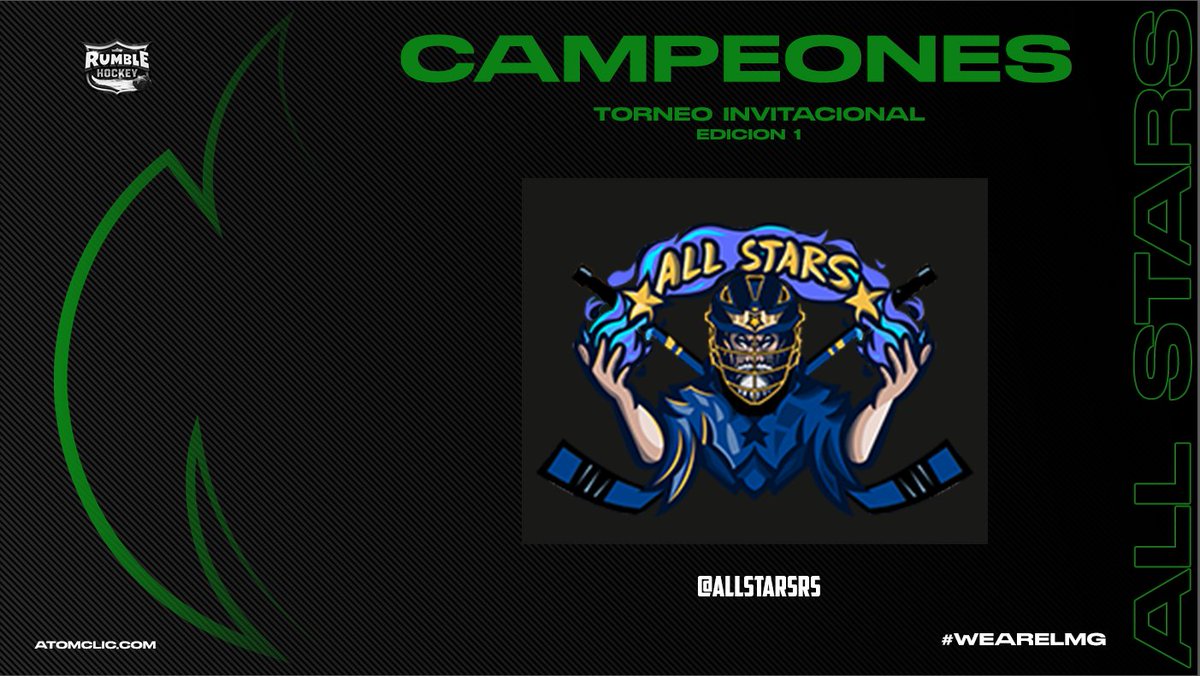 CAMPEONES ❗🏆

La anterior semana, <a href="/AllStarsRS/">All Stars RS</a> salió campeón en nuestra primera edición del torneo invitacional de #RumbleHochey 

¡ Felicidades ! 🏒