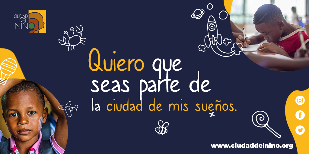 #DonaPorUnSueño para que más niños de #CiudadDelNiño puedan ser parte de la #CiudadDeMisSueños. Puedes aportar económicamente, donar insumos o adoptar un programa empresarial. Espero que hayas disfrutado de mi historia y puedas ayudar a cumplir un sueño más. Con amor, Felipe.