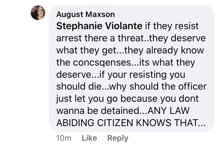 stemanvio's tweet photo. Hey everyone this guy thinks anyone who doesn’t comply with cops deserves to die spread the word https://t.co/2TfNu86NGZ