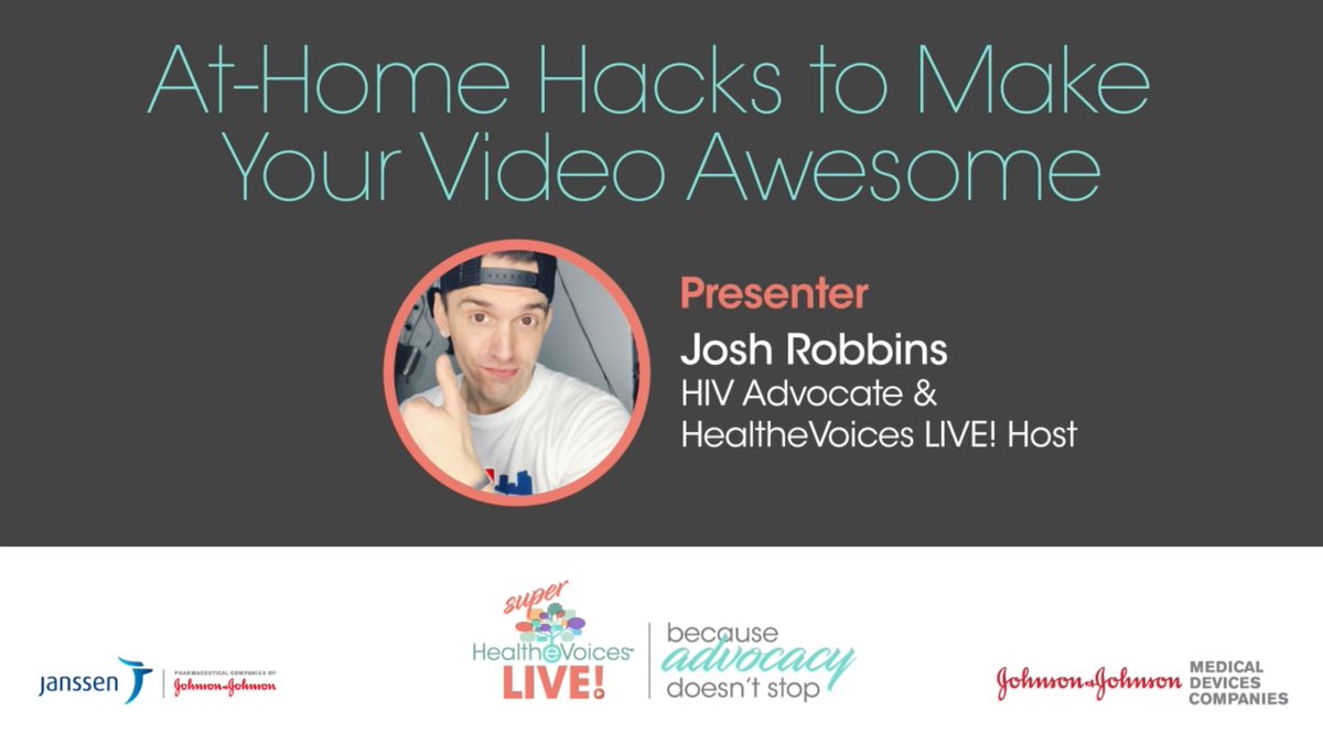 imstillJosh's tweet photo. Want some at home video hacks? I led a session recently at @HealtheVoices #HealtheVoicesLIVE Watch it here: https://t.co/tM4n20yVjL 🤪 https://t.co/7Pp2xHy9fo
