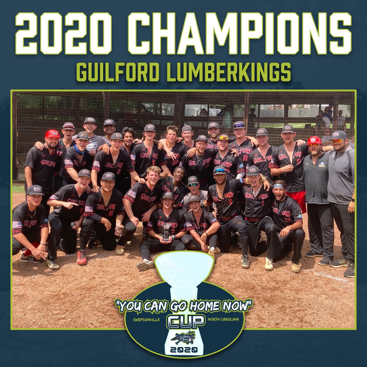 There it is! The @LumberkingsONSL are your 2020 Old North State League Champions and winners of the #YouCanGoHomeNowCup!!