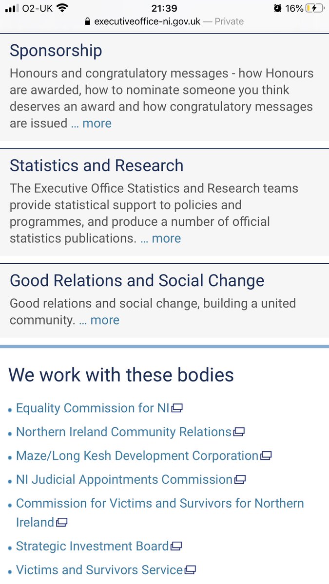 The executive office has not tweeted a pride message.  @niexecutive has the responsibilities is indicated in the pics. In terms of queer equality it should be extending good relations, promoting inclusive social change & should be queer inclusive in its stats and reasarch