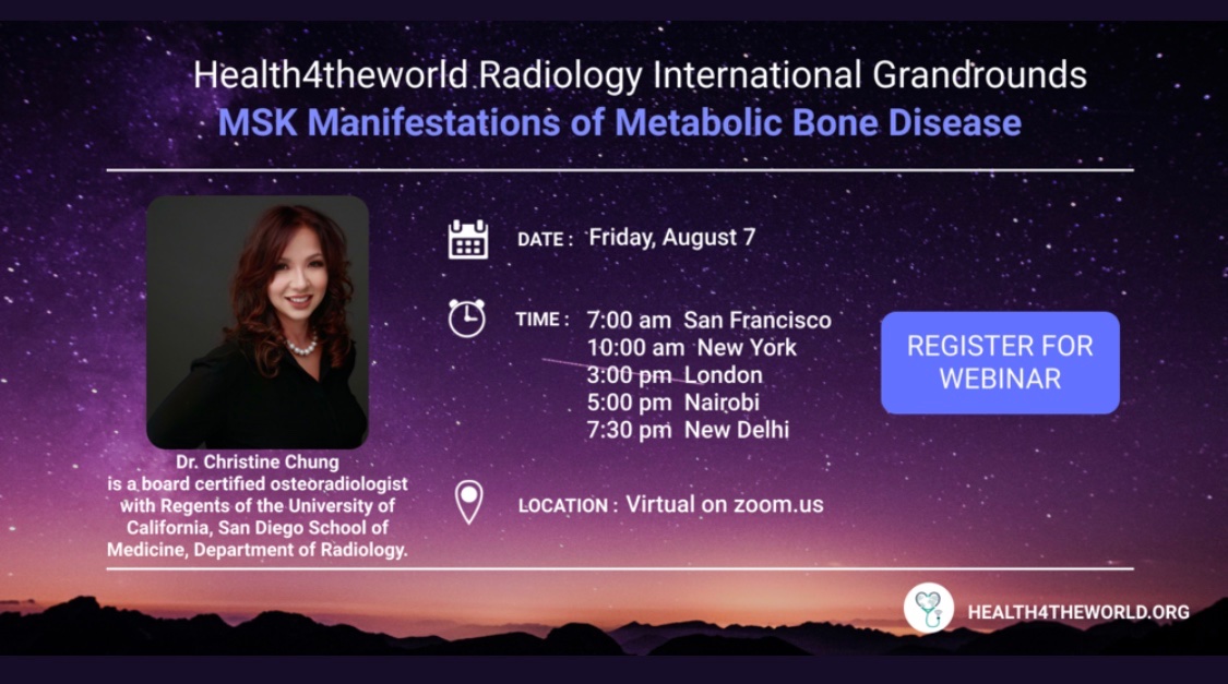 BhavyaRehaniMD's tweet photo. Looking forward to @CharityH4TW International Grandrounds by @CBChung_ucsd on #MSK manifestations of Metabolic Bone Disease.  

Thanks to @H4TWUCSD for organizing this 🙏

Register 👇

cc @DrAliceChong @PaulManningRads @JulieAnMD 

#radres #radiology #mskrad https://t.co/1zm0bIKmQy