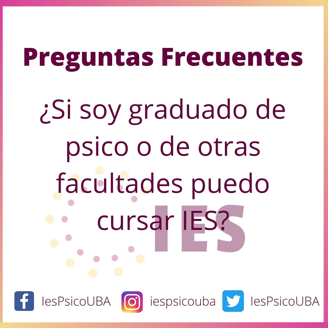IesPsicoUBA's tweet photo. Si sos graduado de psico u otras facultades podés anotarte a través de la resolución 841. 

Te esperamos en #IES!

#Iescátedra  #experienciaIES 
#psi #psico #UBA #Psicouba
#Estudiantepsico #CEP
#Informática #Educación #Sociedad https://t.co/vdc5LFZBw9