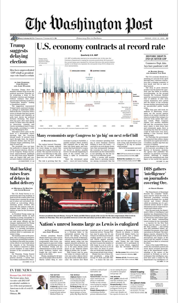 RepSchakowsky's tweet image. Hard to describe how much of a disaster this administration is, but this front page actually sums a good amount up.