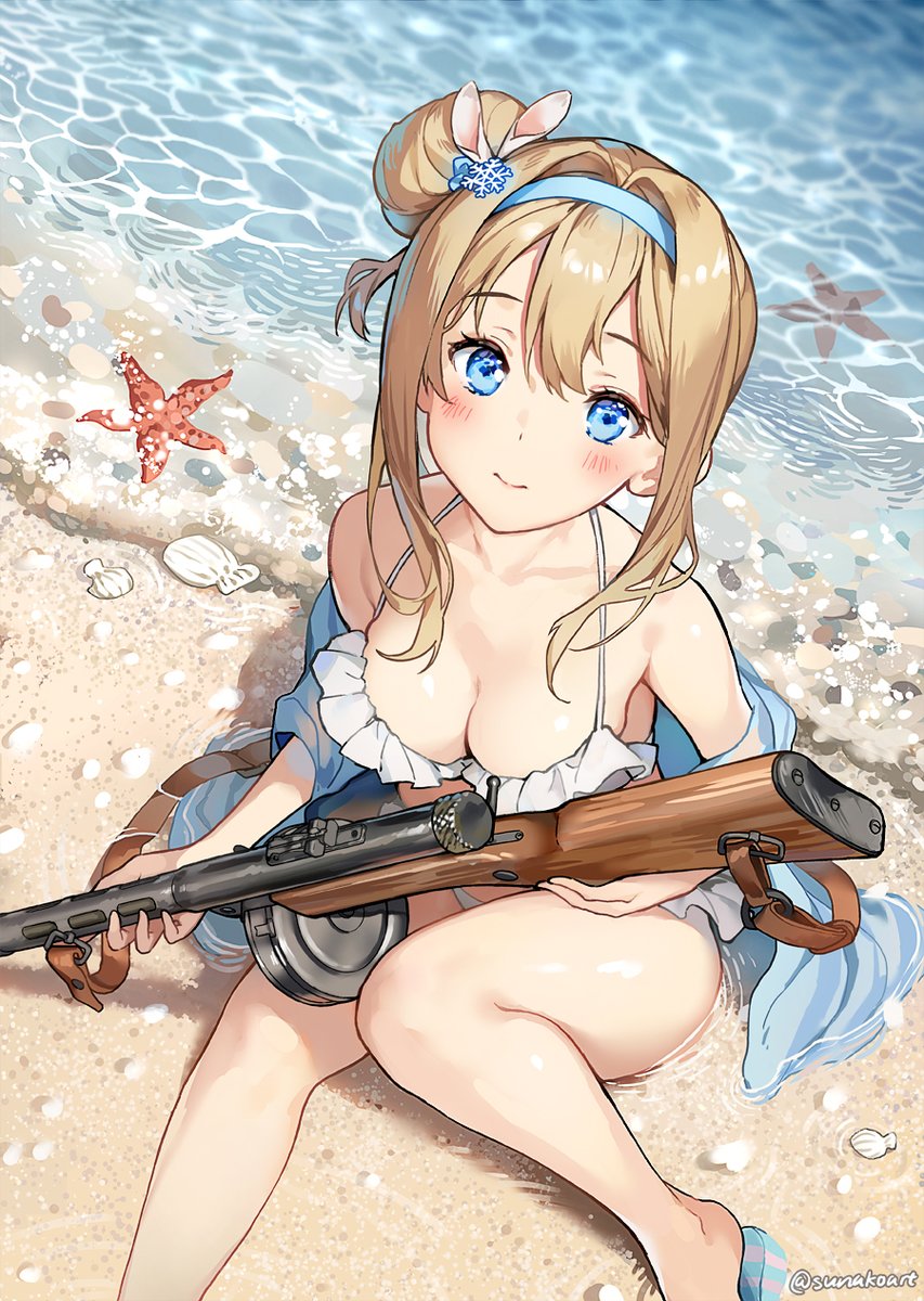 seonveera's tweet photo. Summer Suomi KP/-31 from #GirlsFrontline #ドールズフロントライン #ドルフロ #スオミ designed by @Anmi_ 💙 https://t.co/yFH7yL9AwQ