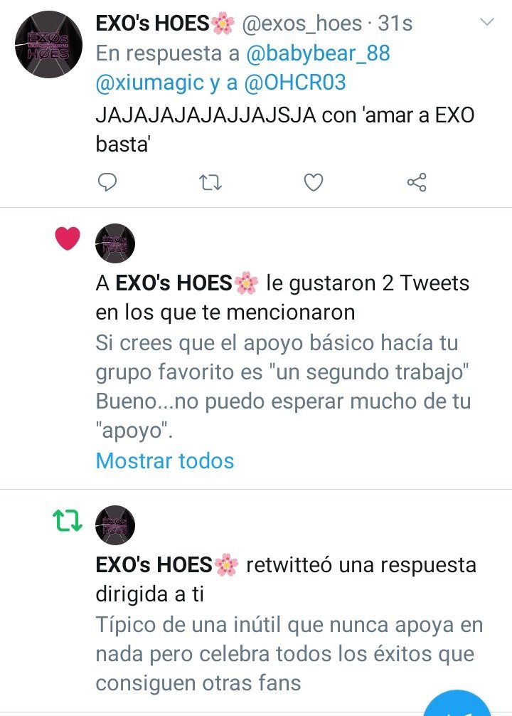 cbxsworld's tweet photo. hola gente podrían dejar de seguir a @.exos_hoes ya que para empezar fomentan el acoso a otras cuentas fandom y dan rt a esta clase de tweets.

¿podrían dar rt para difundir? https://t.co/mTMiJCZCH9