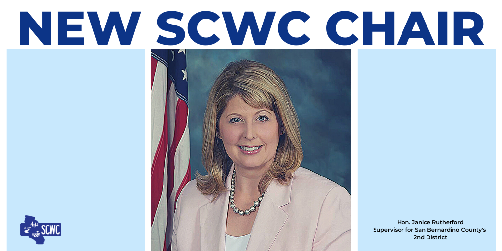 SoCalWaterComm's tweet photo. We proudly welcome Janice Rutherford, Supervisor for San Bernardino County’s 2nd District, as our new Board Chair. She brings over a decade of experience serving on City Council as well as many awards for her service. Welcome to SCWC, @JanRutherfordCA! https://t.co/WiA5kUUNvD https://t.co/6LfIWDKNzy