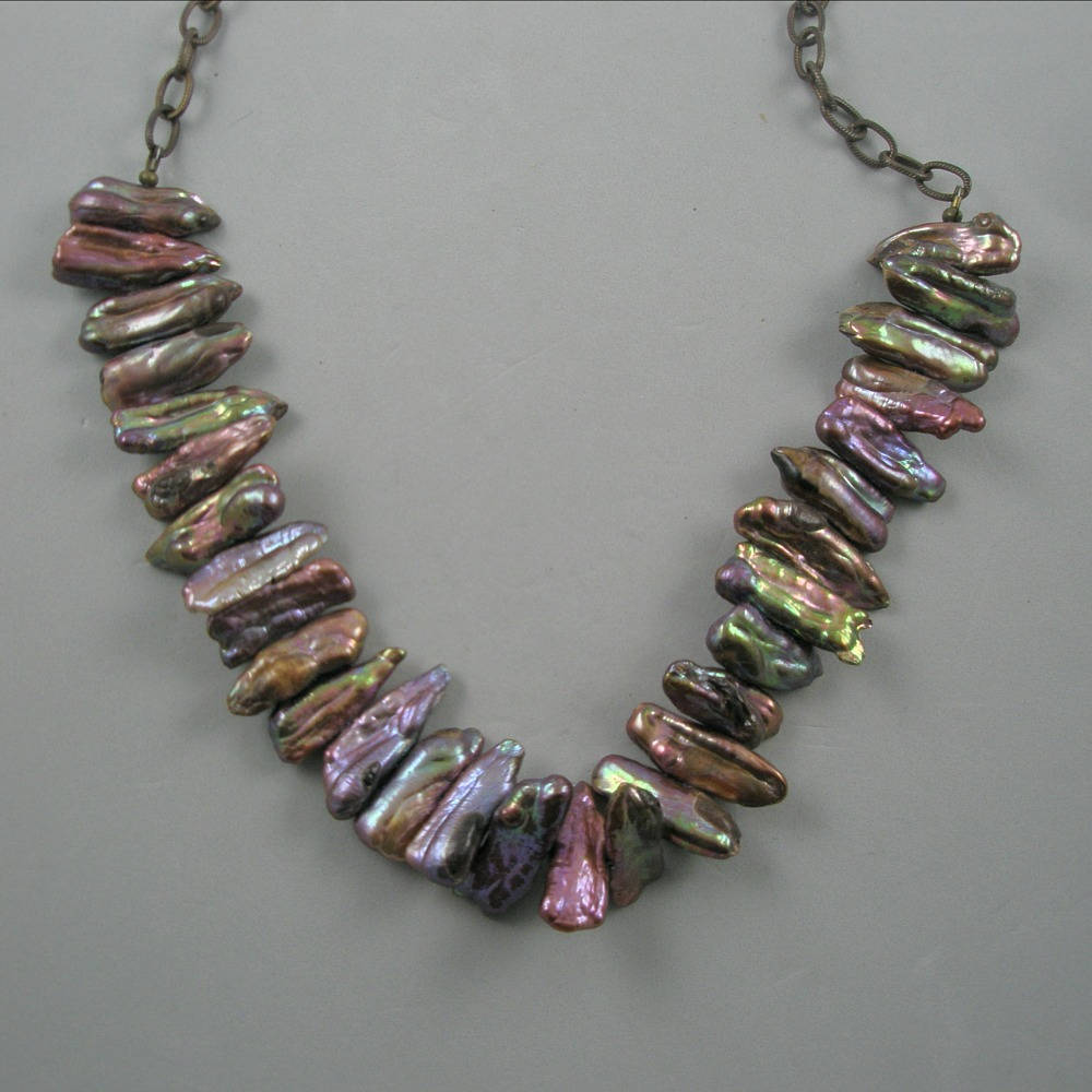 stoneberri's tweet image. Sticks of Pearls Bib Necklace tuppu.net/fa722eda #Stoneberri #CustomLength