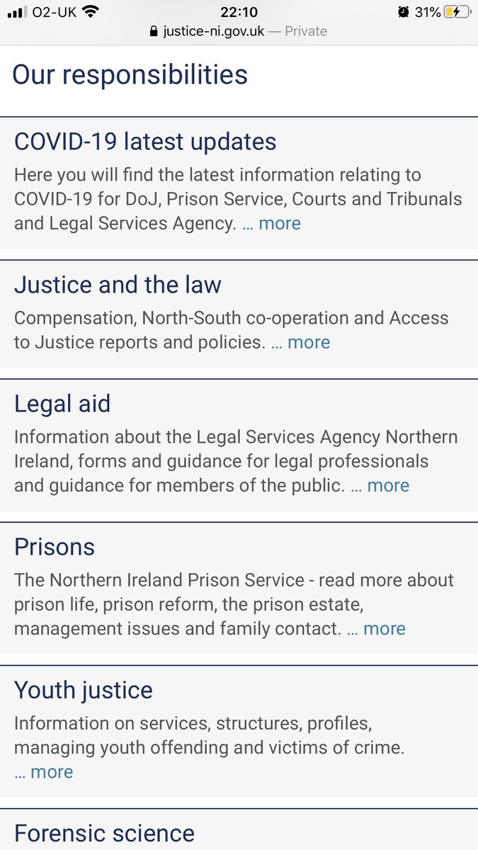 No specific message but plenty of tweets from  @Justice_NI with issues to address on hate crime, historic pardons, prisons policy, recreational drug use, community safety and youth justice.  #bproud20