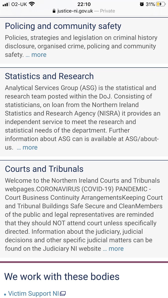 No specific message but plenty of tweets from  @Justice_NI with issues to address on hate crime, historic pardons, prisons policy, recreational drug use, community safety and youth justice.  #bproud20