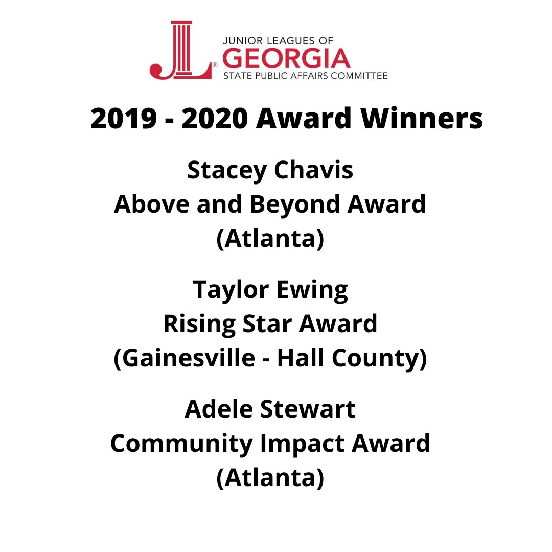 JLGASPAC's tweet photo. At the SPAC Summer Conference last weekend, Awards were presented to three members for their exceptional service this past year.
Stacey Chavis - Above and Beyond Award
Taylor Ewing - Rising Star Award
Adele Stewart - Community Impact Award
#JuniorLeague #JLGASPAC https://t.co/kEciI0Lo7j