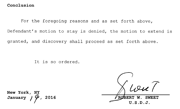 The next hundred plus pages are flight logs and flight manifests. I'm not seeing anything new in this regard, I don't think at least. After a bunch of bickering back and forth, on page 404 we see that the stay for discovery is denied.