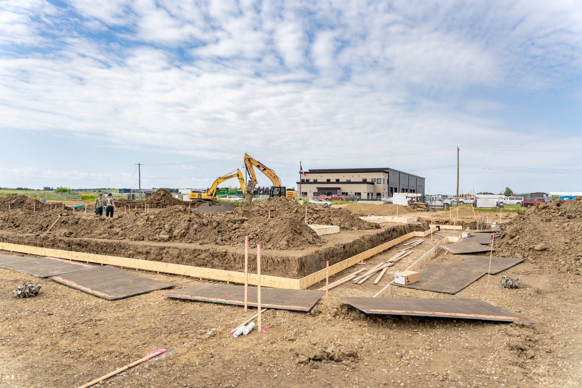 We have officially broken ground on the new <a href="/FortisAlberta/">FortisAlberta</a> Shop &amp; Offices Building in the <a href="/citysprucegrove/">City of Spruce Grove</a>. Earthwork and site servicing has begun and we're currently completing the foundations and under slab rough-ins in preparation for the structural steel and precast walls.