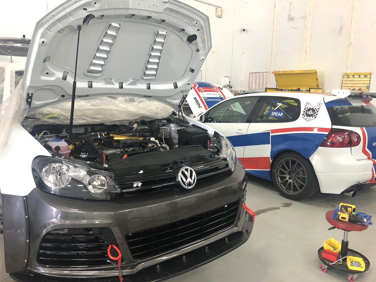 MarbellaRacing's tweet photo. Getting excited as our new GTi-R360 Touring Cars near completion. Built by #BTCC ‘s  #tonygilham #teamhardracing. For more info on purchasing a car &amp; joining us in the championships contact: info@marbellaracingdriversclub.com or Tel: (0034) 64 65 66 555 #vwracing #tcr #gtiracing https://t.co/CqMTcf2RF7