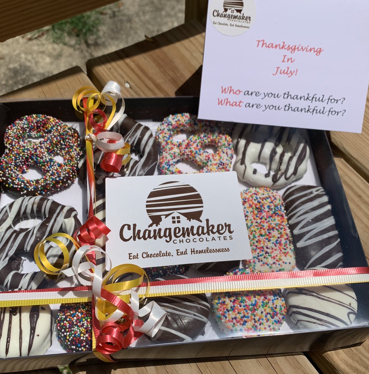 ChocolateChange's tweet photo. Last chance to get 20% off tonight at https://t.co/6ymR3Y3qgj! Promo code: Thanksgiving. #thanksgivinginjuly https://t.co/vdtOpYkRGF