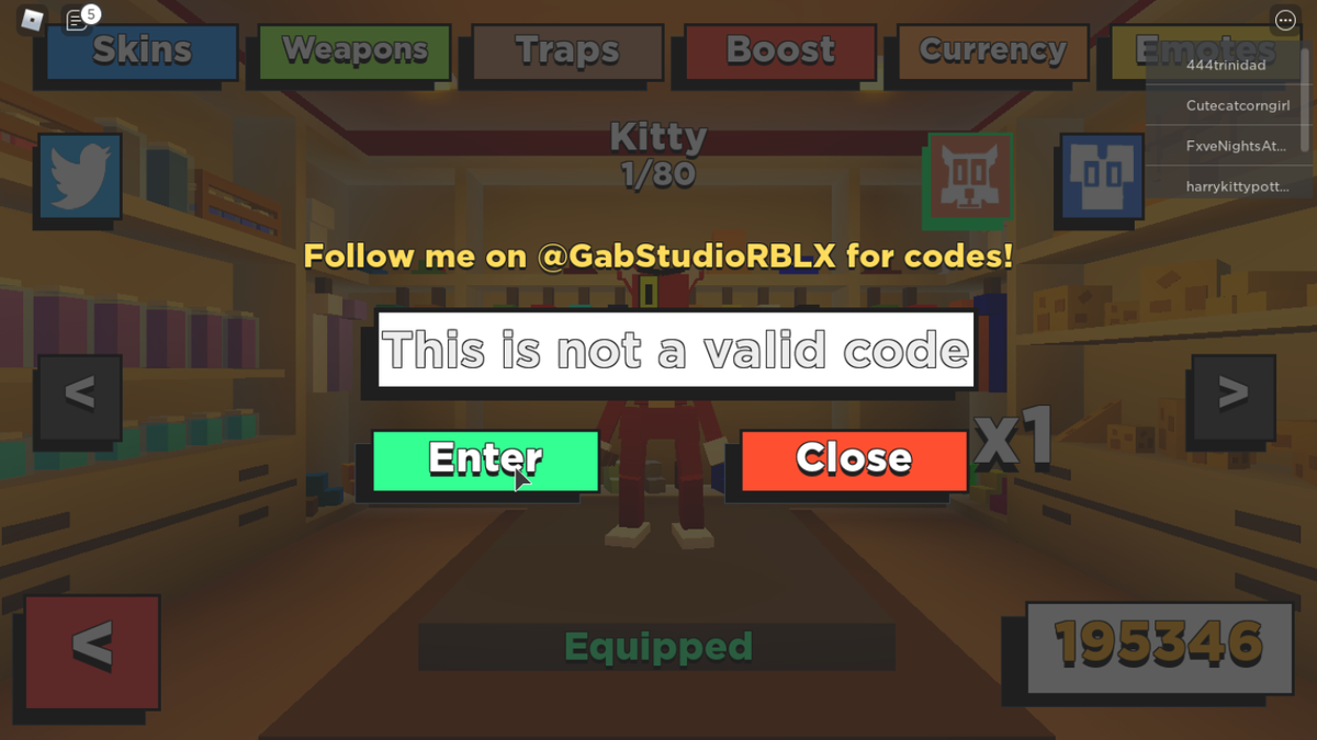 OpalzeeR's tweet photo. @GabStudioRBLX No me deja Poner el codigo 21KFollow, o nomas que es falso... https://t.co/2tJM9pohMV