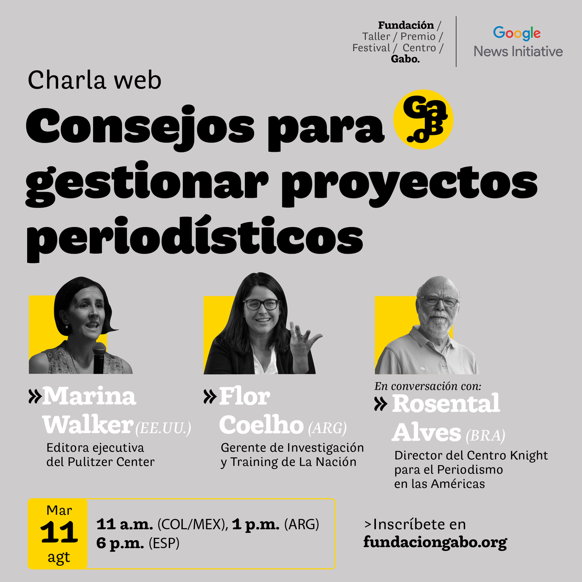 🧠 En esta charla se abordarán algunos principios para gestionar un proyecto innovador, sostenible y de alto impacto. 

🎤 <a href="/MarinaWalkerG/">Marina Walker</a> y <a href="/fcoel/">Flor Coelho</a> en conversación con <a href="/Rosental/">Rosental</a> Alves. 

👉 bit.ly/2X9XkV9