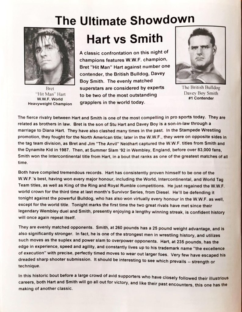 As mentioned on the podcast, here’s the program for the Showdown at the Corral supershow that we discussed on our podcast. This show was fantastic and these pages of the program hold some true legends and amazing writing!