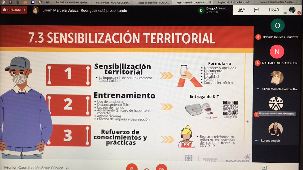 LeonardoRaVa's tweet photo. Socialización del Programa del Promotores del Cuidado a cargo de Secretaría de Salud a los Instructores de la Coordinación de Salud Pública del CFTHS. Alianza estratégica para el cuidado en medio de la pandemia Covid-19 https://t.co/3lFUTUnDkJ
