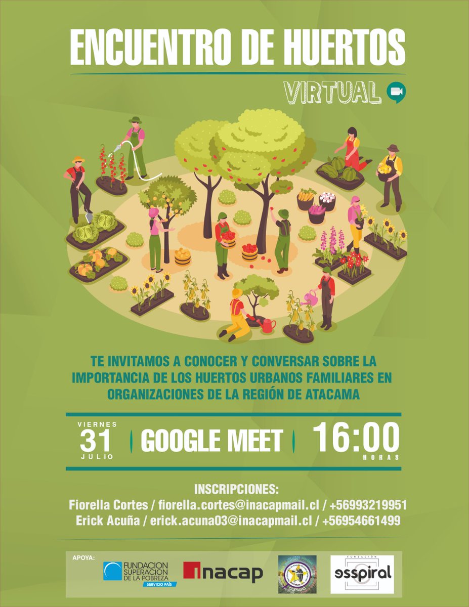 Esspiral_CL's tweet photo. Ya se le dio el vamos al encuentro de huertos virtual, junto a Inacap, Fundación de la Pobreza y la Fundación Esspiral. https://t.co/xU6gIfDXqq