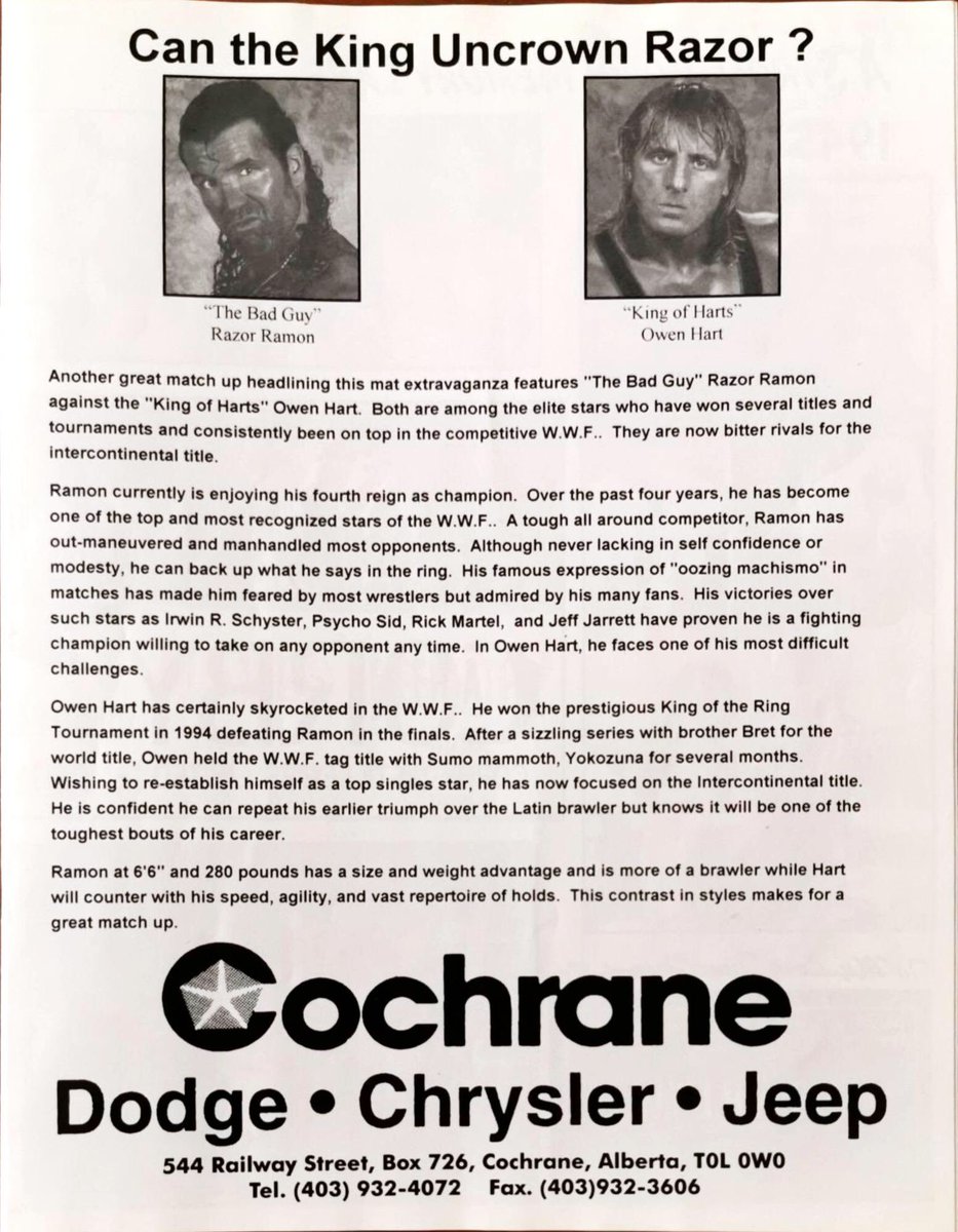 More of the same program - really in depth coverage of the key matches, especially the coverage of Razor Ramon and Owen Hart. 