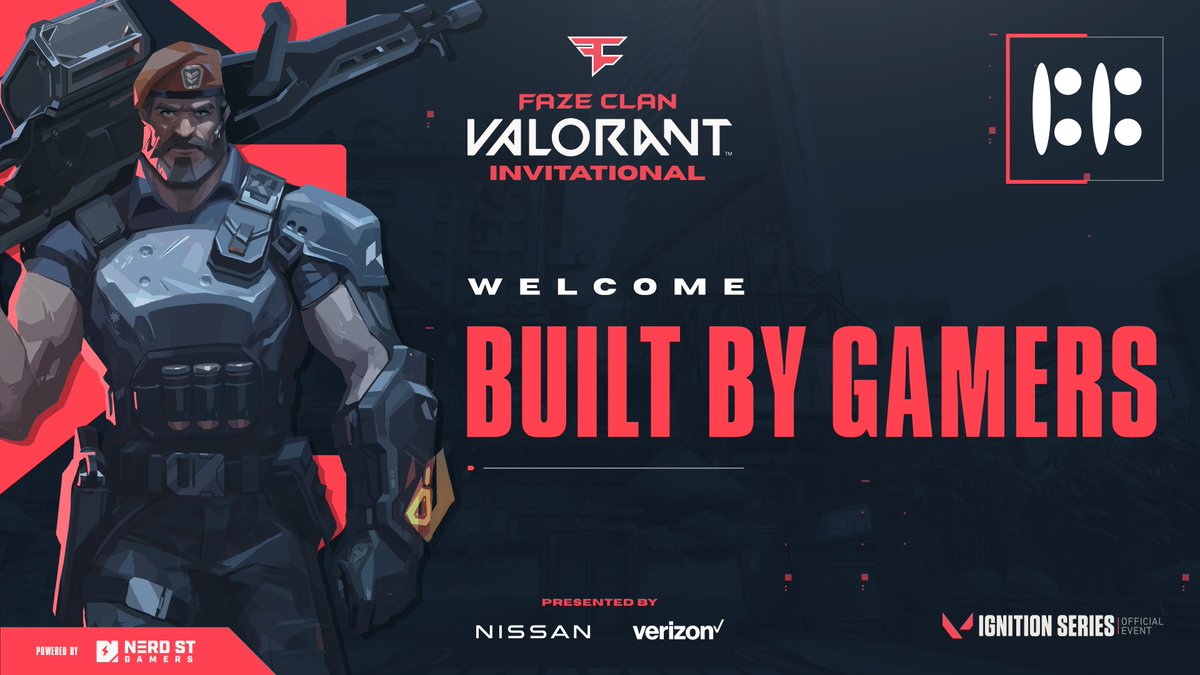 Introducing our next contender at the FaZe Clan VALORANT Invitational, presented by <a href="/Verizon/">Verizon</a> &amp; <a href="/NissanUSA/">Nissan</a>. Please join us in welcoming:

<a href="/builtbygamers/">ghost pepper</a> 

<a href="/torkTJO/">tork</a> 
<a href="/NicolasTJO/">Nicolas</a> 
<a href="/robwiztv/">robwiztv</a> 
<a href="/phoFPS/">EG pho</a> 
@pay3n 

#FaZeInvitational | #IgnitionSeries