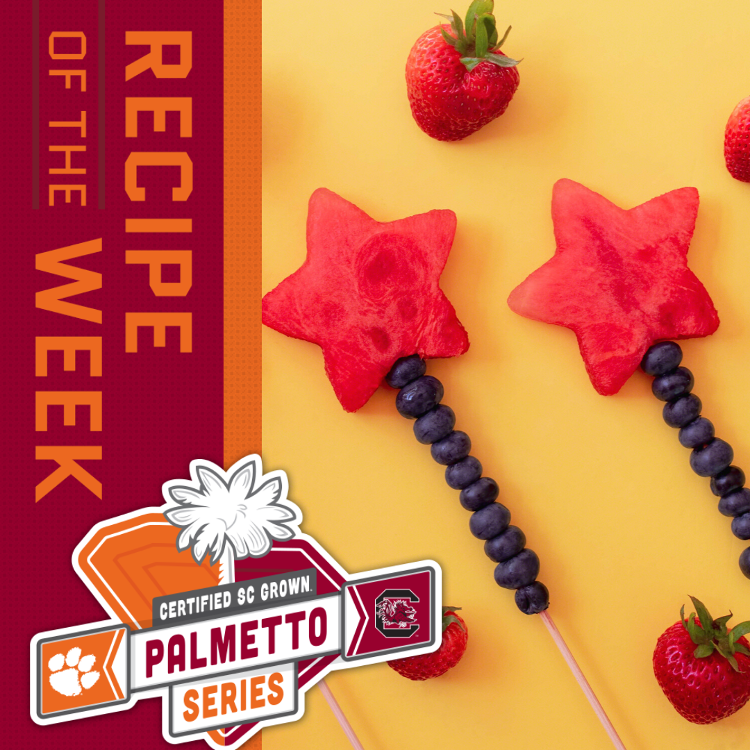 The #CertifiedSC Recipe of the Week for Watermelon and Blueberry Skewers is the perfect treat to make with your kids. Packed with local fruit, it's sure to be a delicious treat! bit.ly/3e9egjT