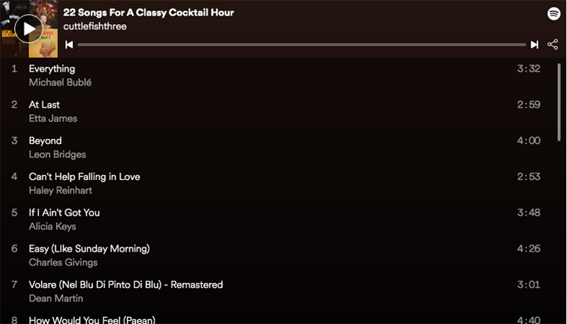 DJCuttlefish's tweet photo. Blog Update! 22 Songs For A Classy Cocktail Hour. Check out our DJ picks in this Spotify Playlist featuring classic artists like Michael Buble, Leon Bridges, Etta James, Alicia Keys, and more for your cocktail hour. 
https://t.co/6uYMoGqw8q https://t.co/mZXgF7Xb3y