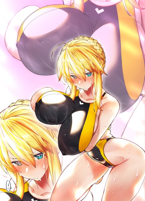 「・・・何を見ているのですか?」と蔑み視線で挑発してくる、競泳水着 乳上
#FGO #今日のらくがき 