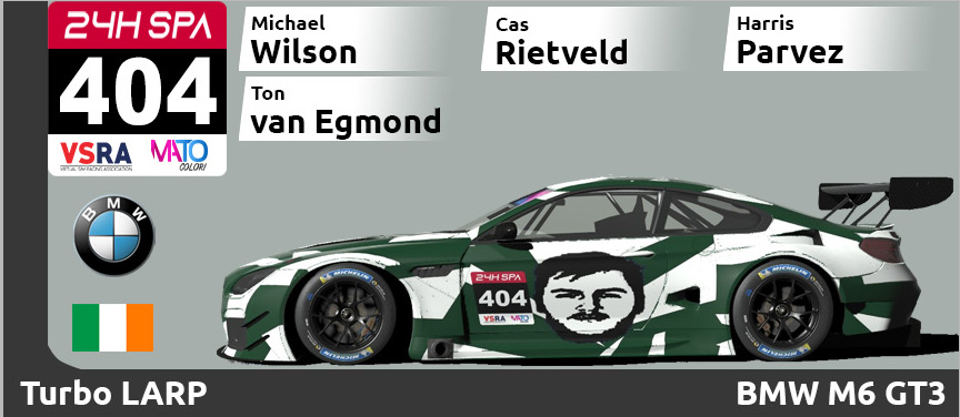 larp_team's tweet photo. Check out the #larpteam #44 and #404 ready for the @VSRAOnline Spa 24hrs tomorrow! €250 prize pool on offer! #letslarp #larpersgonnalarp Powered by @YuriSetupShop!! #YSS #esports #eyeontheprize #summerfun #simracing #rfactor2 #S397 #egaming https://t.co/E6hdJS940p