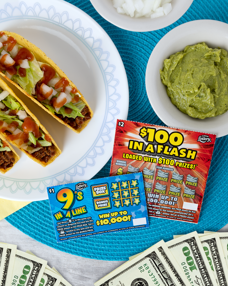 floridalottery's tweet photo. Ingredients needed for the perfect #TacoNight 🌮:
1. Tacos!
2. The Florida Lottery! https://t.co/kRxFLcfWth