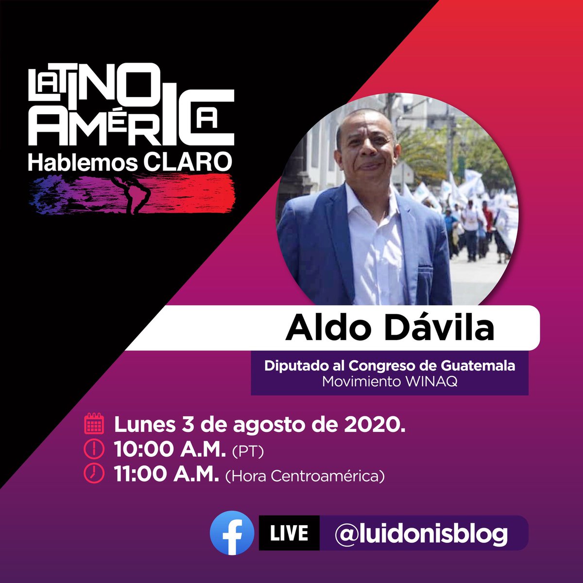 luidonisblog's tweet photo. Les esperamos este lunes para la interesante platica con el diputado #AldoDavila, no se la pierdan!!!! #arribaelsistemainmune #LuiDonis #LatinoamericaHablemosClaro #HispanoamericaHablemosClaro https://t.co/FM2ERyBVlH
