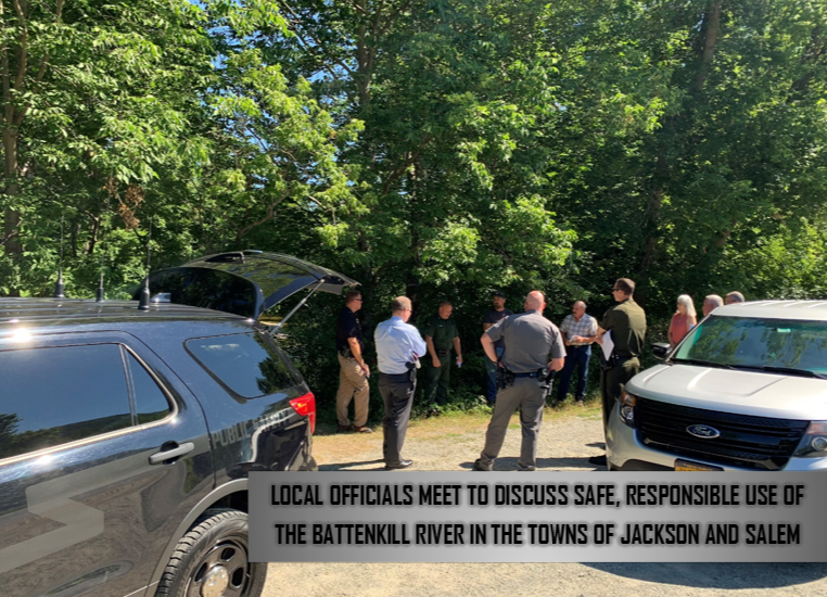 WashCoNYPubSafe's tweet photo. Local officials from the towns of Jackson and Salem met with members of the @WashCoSheriff
, @NYSDEC , @nyspolice and @WashCoNYDPS911 today to discuss safe and responsible use of the #battenkillriver - read the full message here: https://t.co/NwNvIAWcUs https://t.co/5SHuvdrsZ2