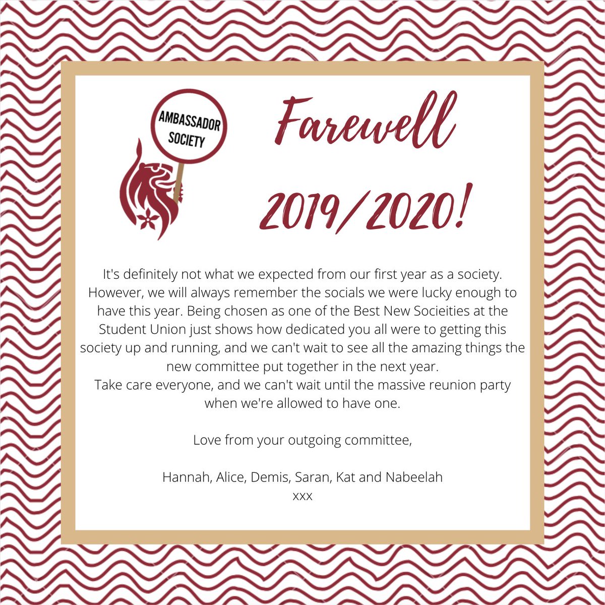 Today is the last day with our current committee. Although this year was cut short we had a blast❤️