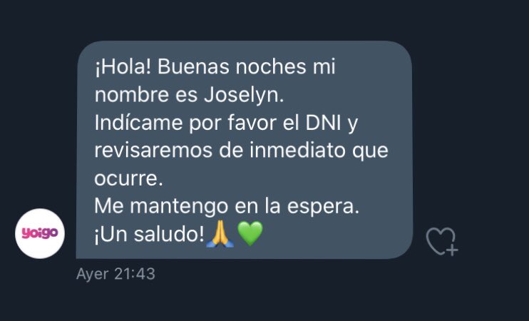 Matteo_the_wind's tweet photo. @yoigo Y la respuesta llega, después de habérsela notificado... 10 HORAS DESPUÉS!!! https://t.co/Dj8ZpKkRqk