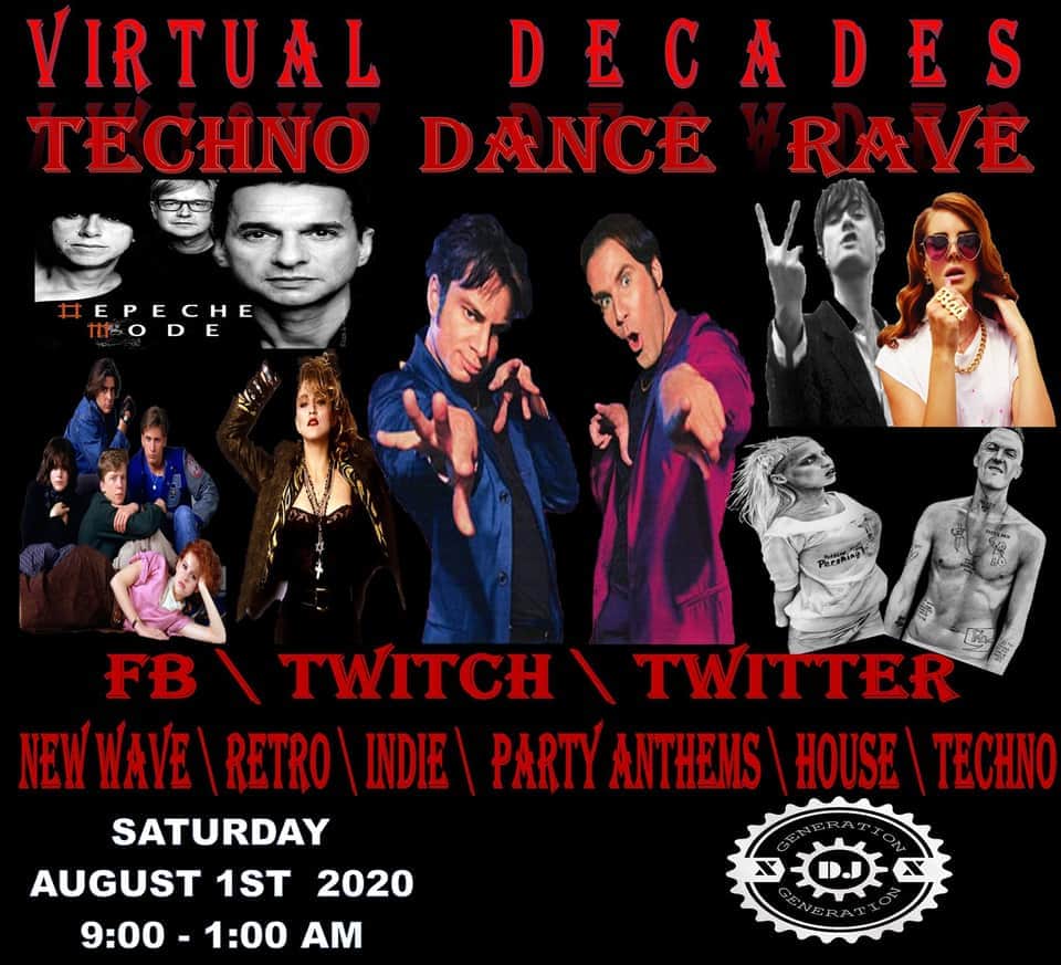 DjDeGeNx's tweet photo. Let's Do This on #SATURDAY! I Am Hosting a: Decades: #Virtual #Techno #Dance #Rave.
I will be #Spinning the Best #80s, #90s and #Y2000 #Techno #Synthwave, #Electro, #Trance #Alternative, #Indie and #House #Party #Anthems Hits.
#SATX #SanAntonio #ATX #Austin #Texas #Video #Music https://t.co/OK6U8rGdbY