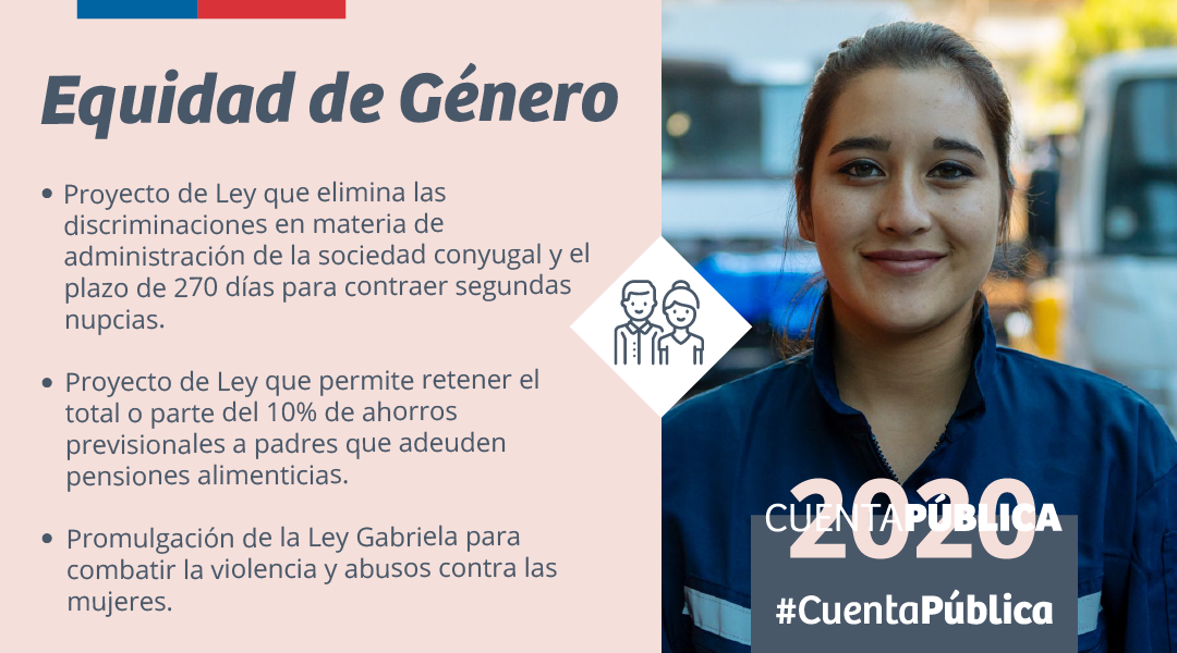 🔸La plena igualdad de derechos y deberes de hombres y mujeres, y tolerancia 0 contra toda forma de violencia o abusos contra las mujeres, es uno de los principales compromisos del Pdte. <a href="/sebastianpinera/">Sebastian Piñera</a>. #CuentaPública